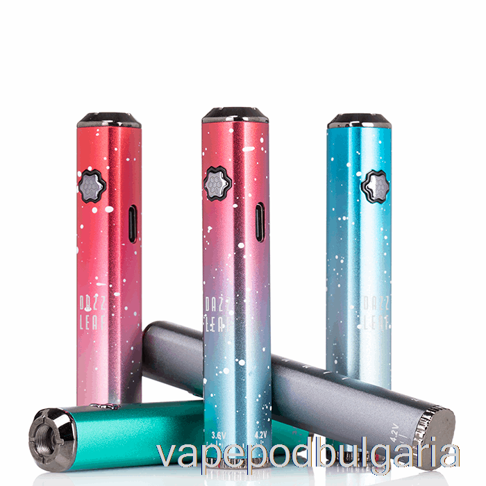 Vape Bulgaria Dazzleaf Squarii Bottom Twist 510 батерия Gold / Green Splatter